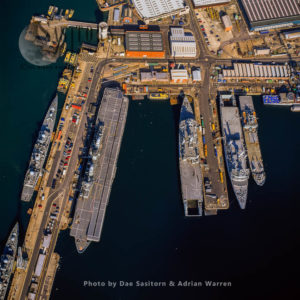 Portsmouth's Dock Yard and HM Naval Base, Portsmouth Harbour, Hampshire, England