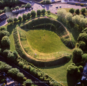 Maumbury Rings, a Neolithic henge and Roman amphitheatre, south of Dorchester, Dorset