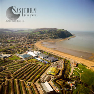 Minehead with Butlins seaside resort in the foreground, Somerset, England