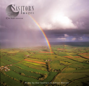 Rainbow over the Somerset Levels, near Pilton, Somerset, England