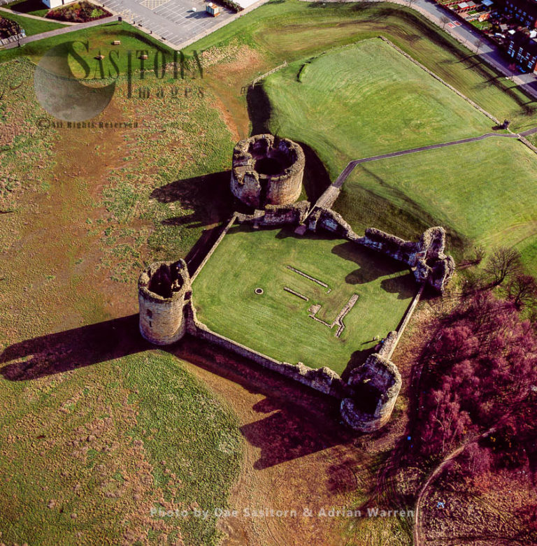 Flint Castle, Stone enclosure castle by Dee Estuary, North Wales