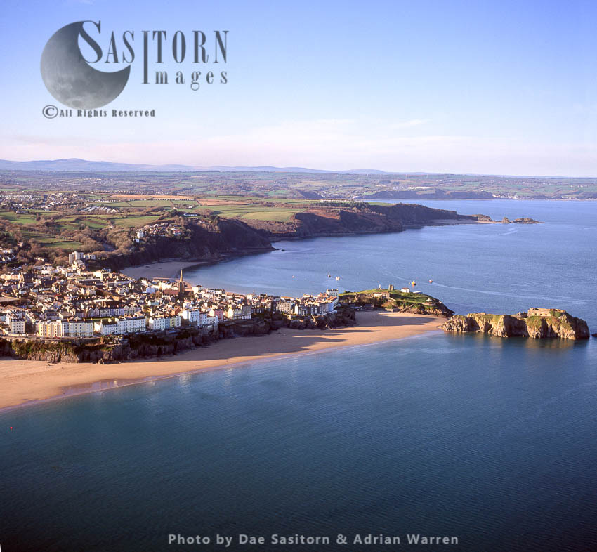 Tenby, a harbour town and resort in southwest Wales