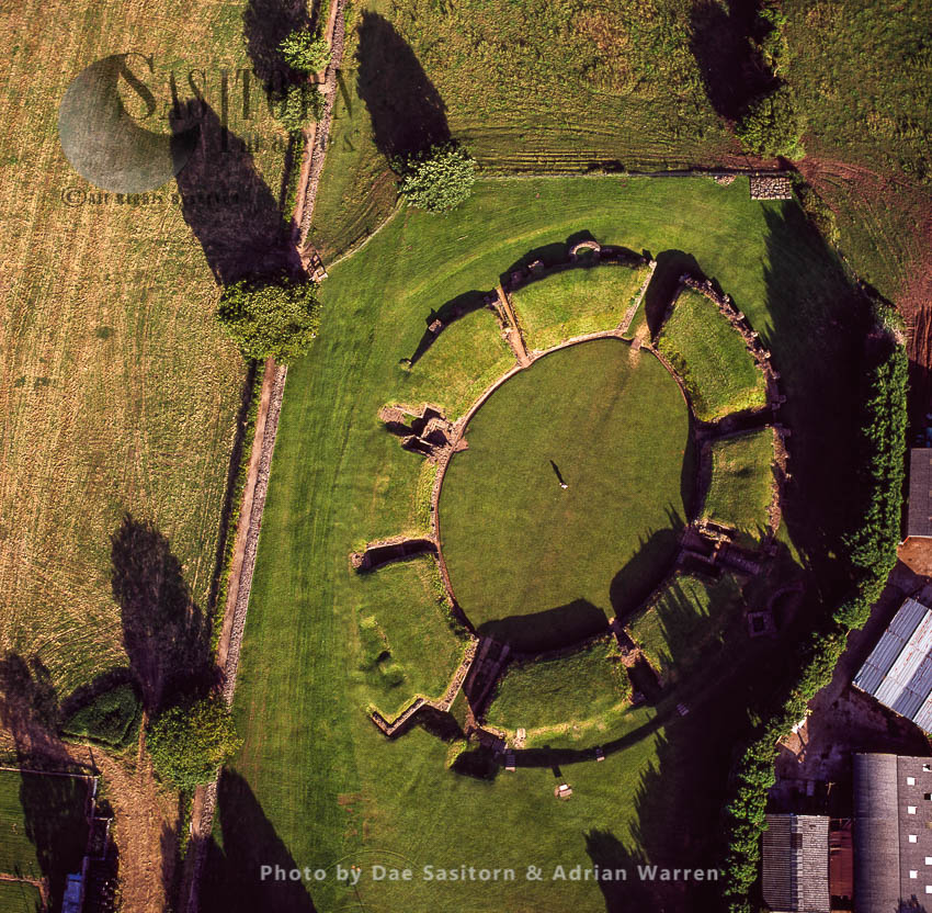 Caerleon Amphitheatre (Isca Augusta), a legionary fortress in the Roman province of Britannia, Caerleon, near Newport in south-east Wales