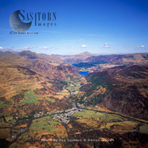 Beddgelert  with Llyn Dinas in distance, Snowdonia, North Wales