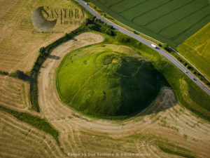 Silbury Hill, a prehistoric artificial chalk mound, Avebury, Wiltshire