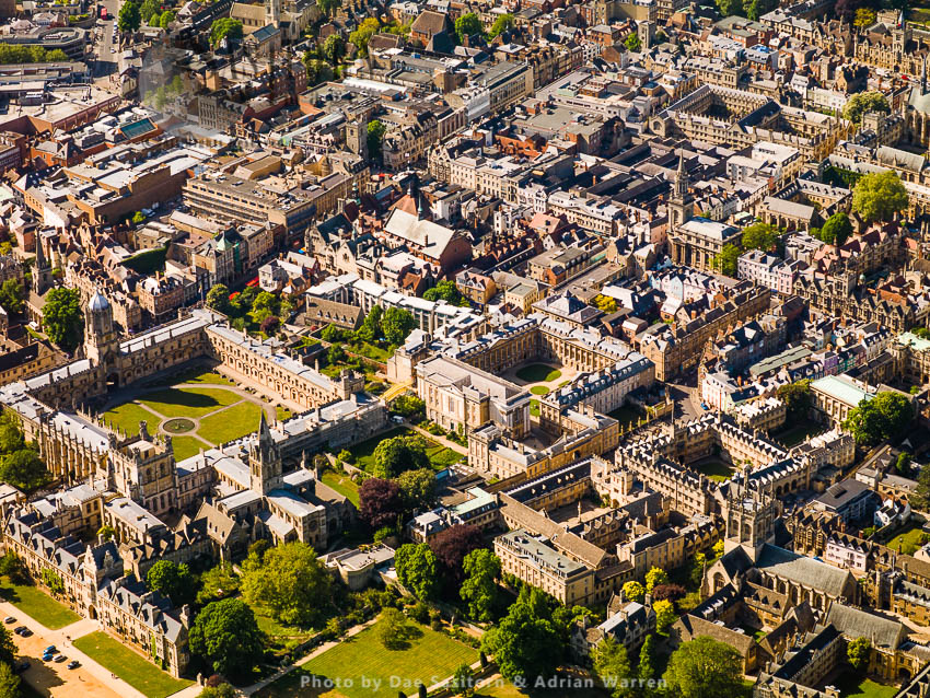 Christ Church and Tom Tower, Christ Church Library, Corpus Christi College and Oriel College, University of Oxford, Oxfordshire, England