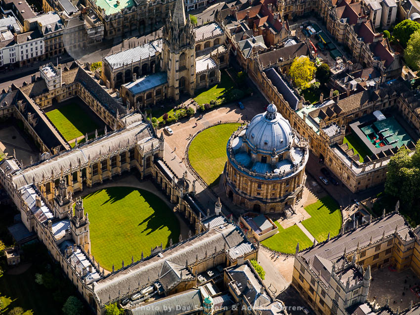 Radcliffe Camera with Codrington Library of All Souls College and University Church of St Mary the Virgin, Brasenose College and part of Bodleian Library, University of Oxford, Oxfordshire