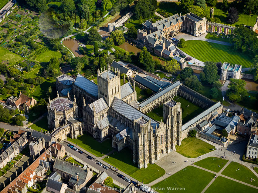 Wells Cathedral and Bishop's Palace, Wells, Somerset, England