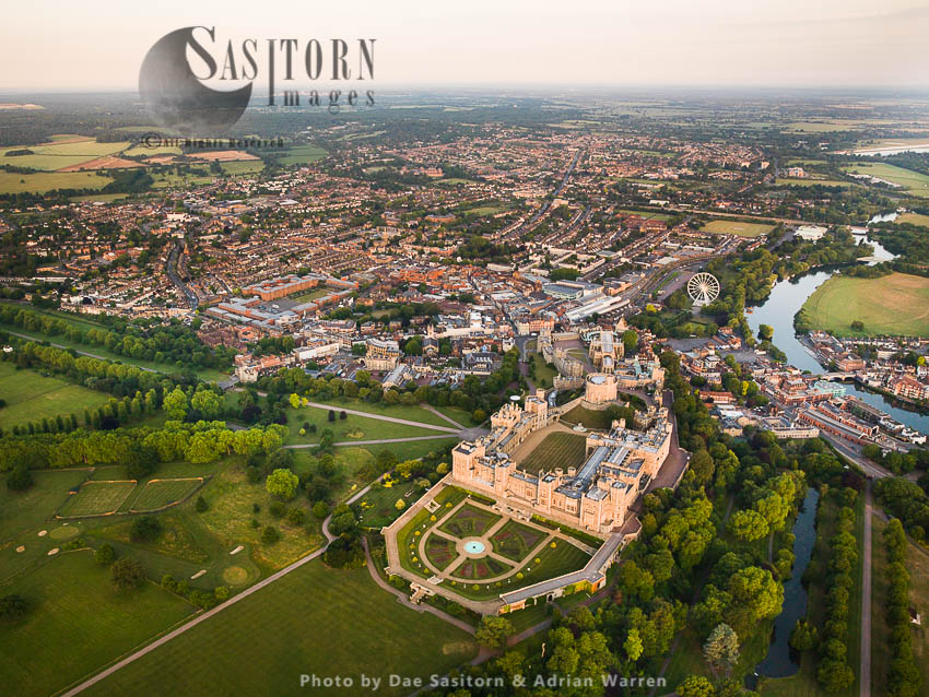 Windsor Castle, a royal residence and Windsor historic market town, Berkshire, England