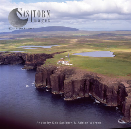 Esha Ness (Eshaness) Lighthouse and Valcanic Cliffs, Northmavine peninsula, Shetland Islands, Scotland