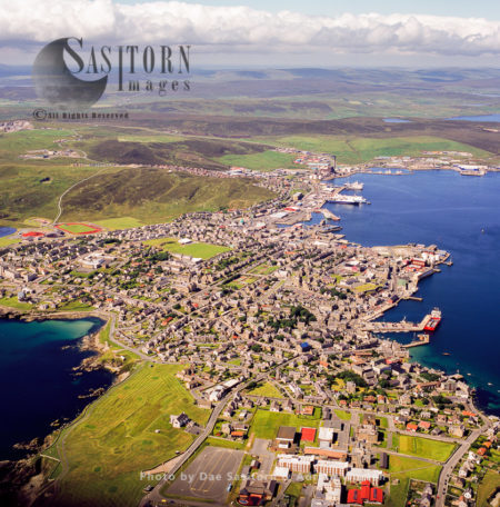 Lerwick, the only burgh and main port of the Shetland, on east coast of shetland mainland, Shetland Islands, Scotland