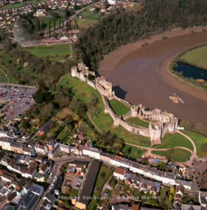 Chepstow Castle, Located above cliffs on the River Wye, Chepstow, Monmouthshire, South Wales