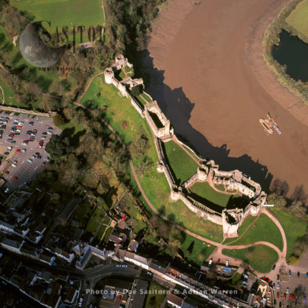 Chepstow Castle, Located above cliffs on the River Wye, Chepstow, Monmouthshire, South Wales