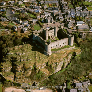 Harlech Castle, a medieval fortification, constructed atop a spur of rock, Harlech, Gwynedd, North Wales