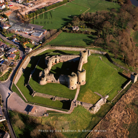 Rhuddlan Castle, on the River Clwyd, Rhuddlan, Denbighshire, North Wales