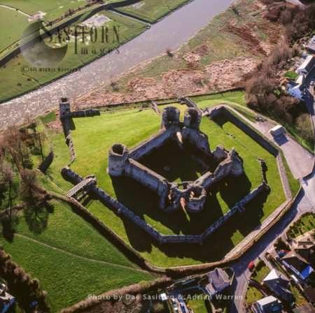 Rhuddlan Castle, on the River Clwyd, Rhuddlan, Denbighshire, North Wales