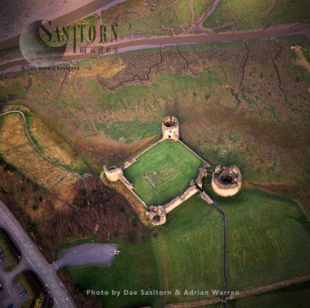 Flint Castle (Welsh: Castell y Fflint), on the estuary of the River Dee, Flint, Flintshire, North Wales