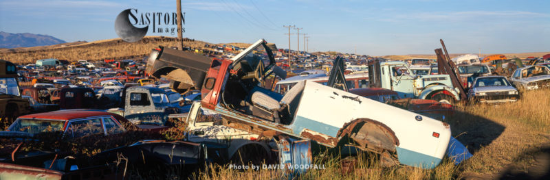 Car dump in Prairies, Rocky Mountain Front, Montana, USA