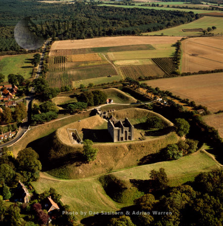 Castle Rising, a ruined medieval fortification in the village of Castle Rising, Norfolk