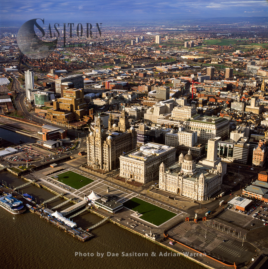 The Three Graces, Liverpool waterfront, Merseyside