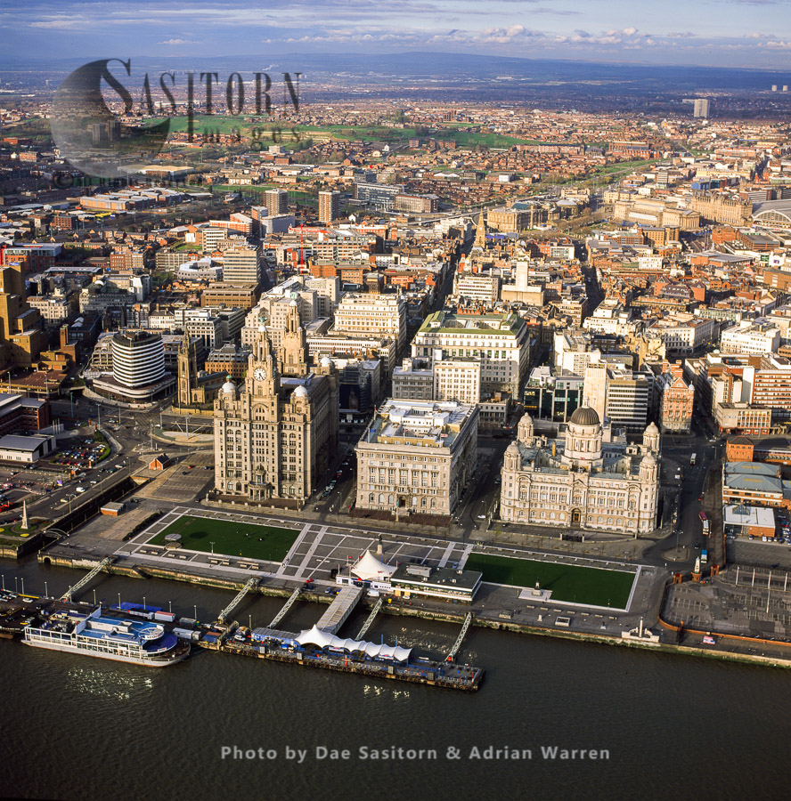 The Three Graces, Liverpool waterfront, Merseyside
