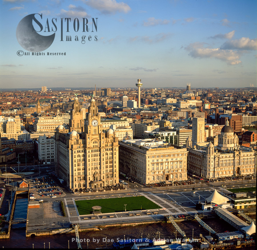 The Three Graces,  Liverpool waterfront, Merseyside
