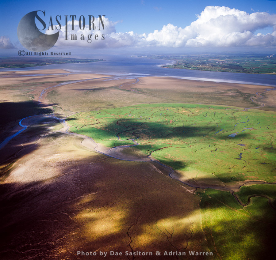 Mudflat on the River Esk entering Solway Firth, near Gretna, England and Scotland border