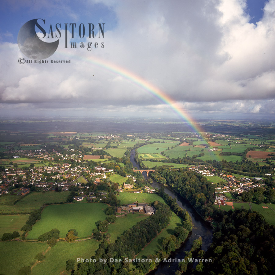 Wetheral, village with rainbow, Cumbria