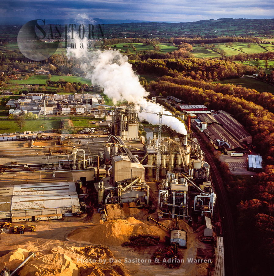 Wood-chip factory, Chirk, Wales