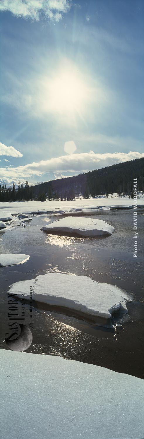 Melting Ice, Indian Creek, Yelowstone National Park, Wyoming, USA