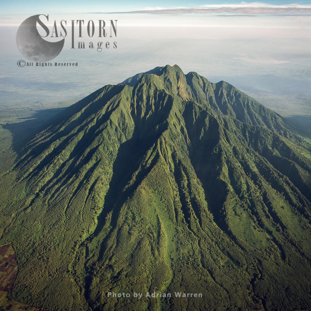 Mount Sabyinyo (extinct volcano and the oldest of the Virunga Mountains), Virunga Volcanoes, between Rwanda and Congo