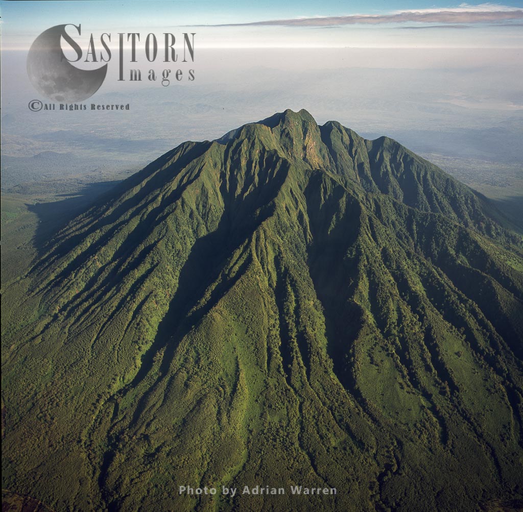 Mount Sabyinyo (extinct volcano and the oldest of the Virunga Mountains), Virunga Volcanoes, between Rwanda and Congo