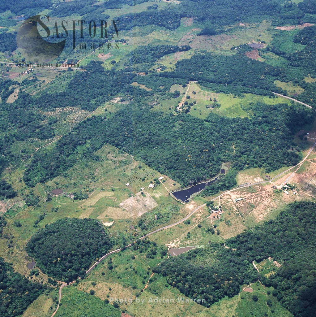 Aerial view of Settlement south of Puerto Ordaz, Venezuela