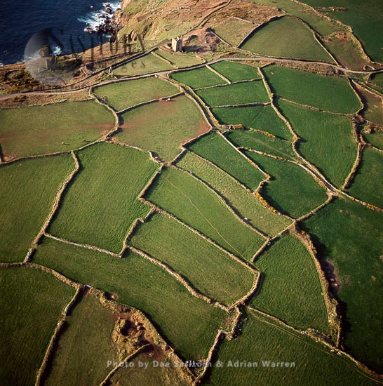 Celtic fields and stone walls  near Cape Cornwall, Kenidjack, Cornwall