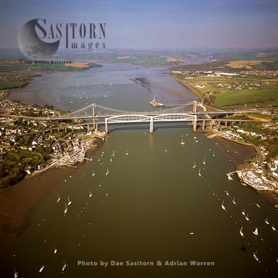 Tamar Bridge, between Saltash, Cornwall and Plymouth, Devon, England