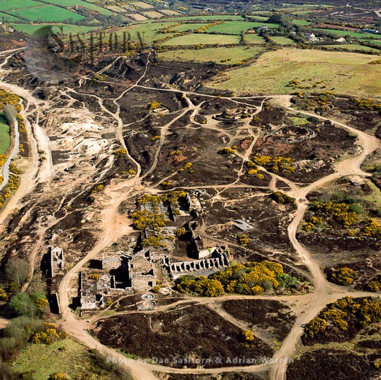 Poldice mine, 17th century mine (close 1930), extracting copper, arsenic and tin, near Redruth, Cornwall