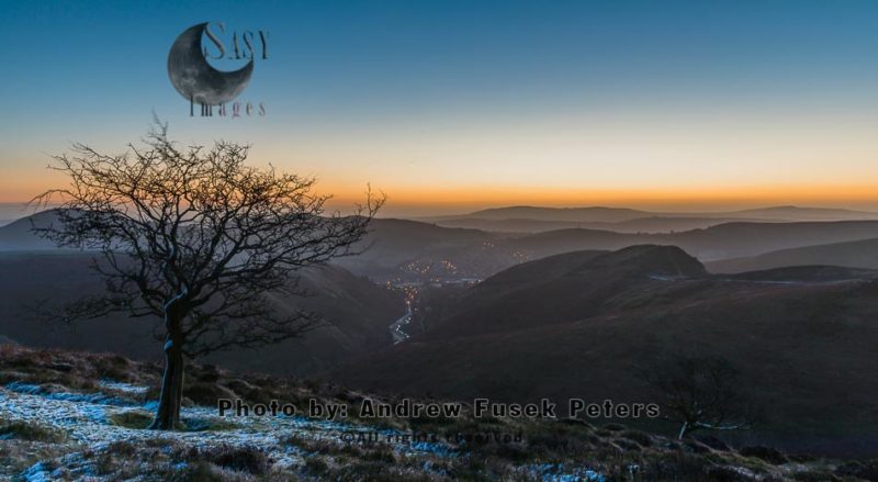 In deep winter at dawn on the Long Mynd