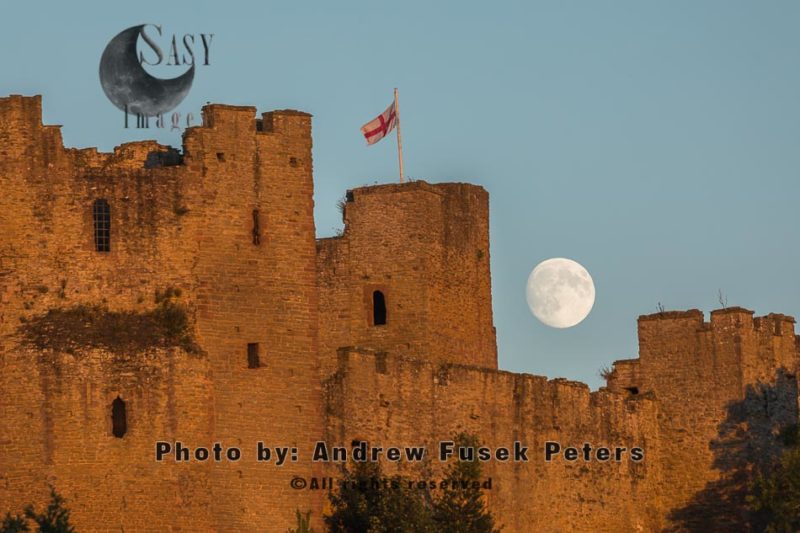 Moonrise over Ludlow Castle